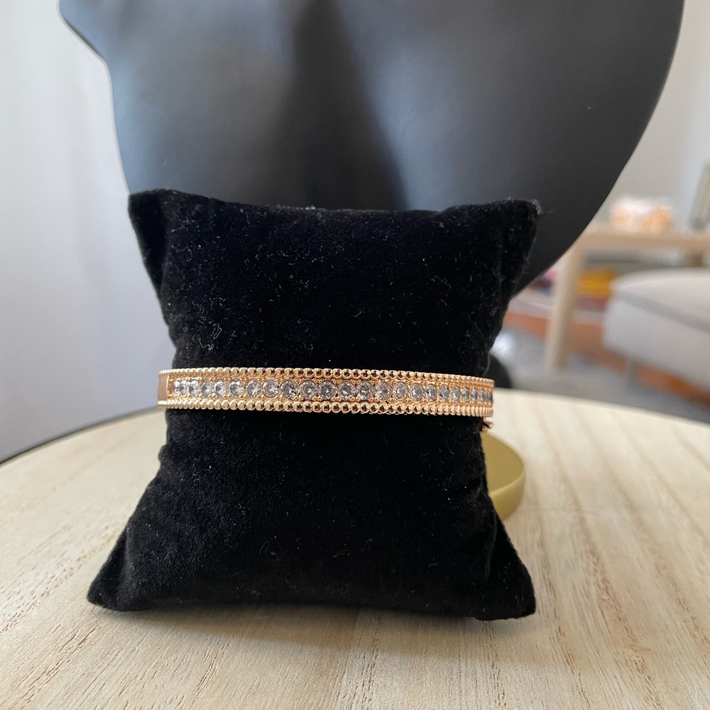 Textured Gold and Silver Bangle Bracelet